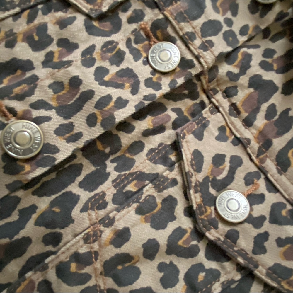 Nine West Leopard Print Jean Jacket NEW NEVER WORN!